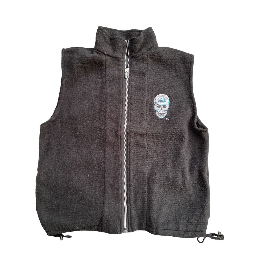 VTG 1998 WWF Wrestling Stone Cold Steve Austin Heavyweight Fleece L Zip Vest